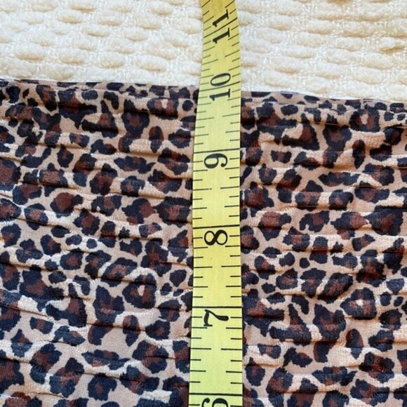 Leopard Print 2-Piece Stretchy Cropped Top & Leggings Lounge Set Size L - Picture 10 of 13